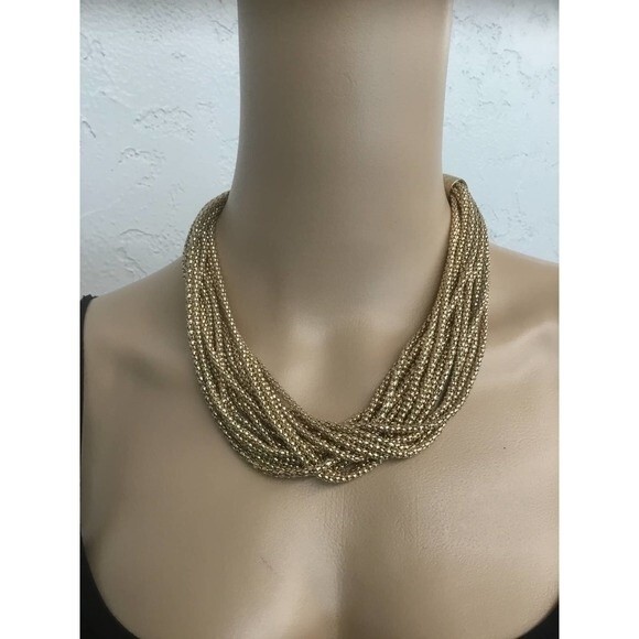 Natasha Multi Chain Gold Necklace - Picture 1 of 2